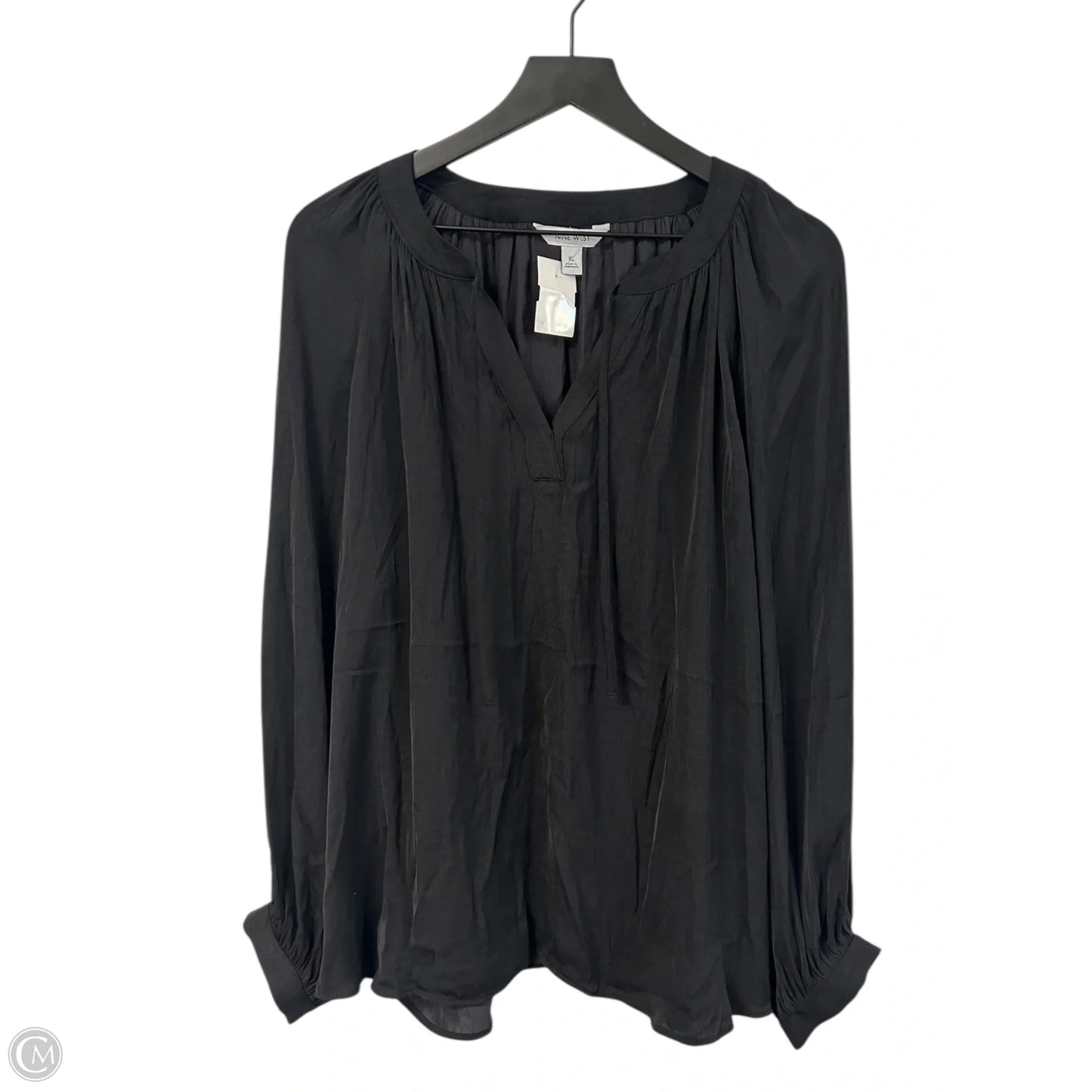 Top Long Sleeve By Nine West Apparel In Black, Size: Xl