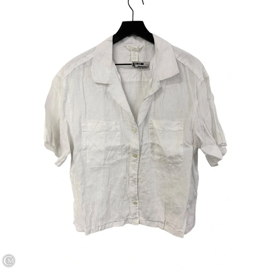 Blouse Short Sleeve By H&m In White, Size: M