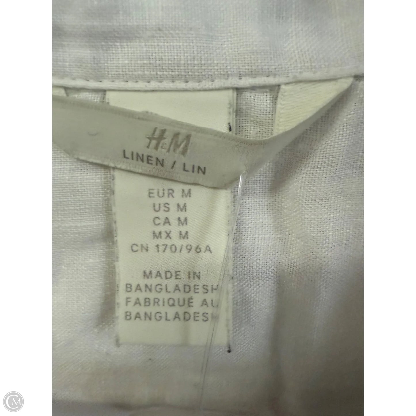 Blouse Short Sleeve By H&m In White, Size: M