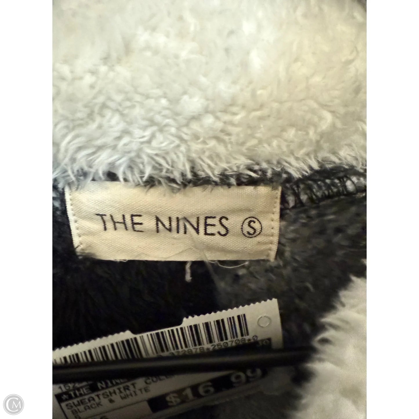 Sweatshirt Collar By The Nines In Black & White, Size: S