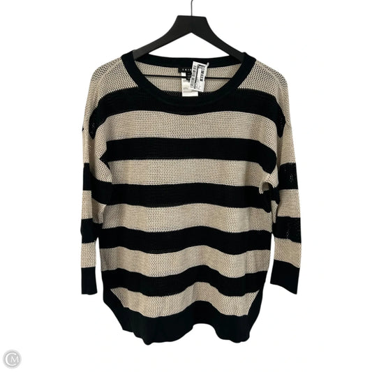 Top 3/4 Sleeve By Tribal In Black & Cream, Size: S