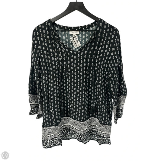 Top 3/4 Sleeve By Westport In Black & White, Size: Xl