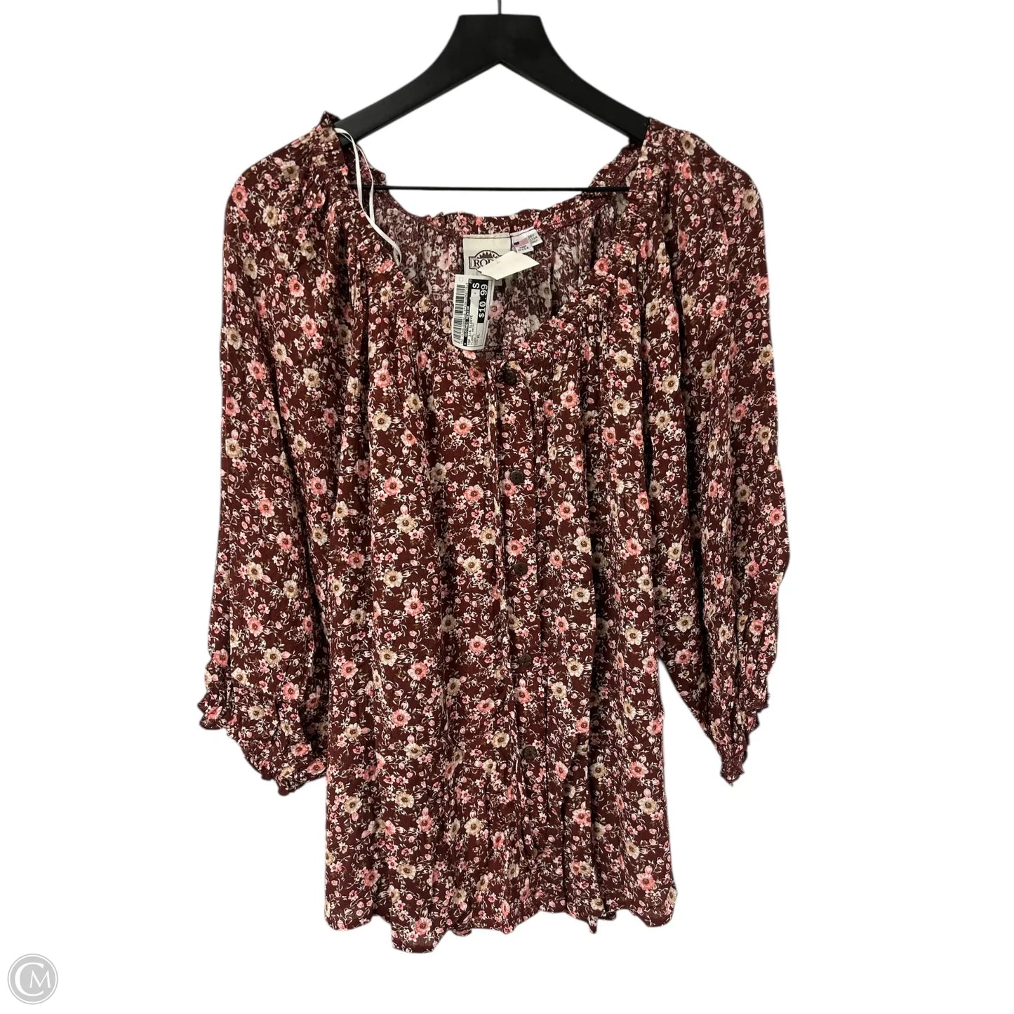 Top 3/4 Sleeve By Clothes Mentor In Floral Print, Size: Xl