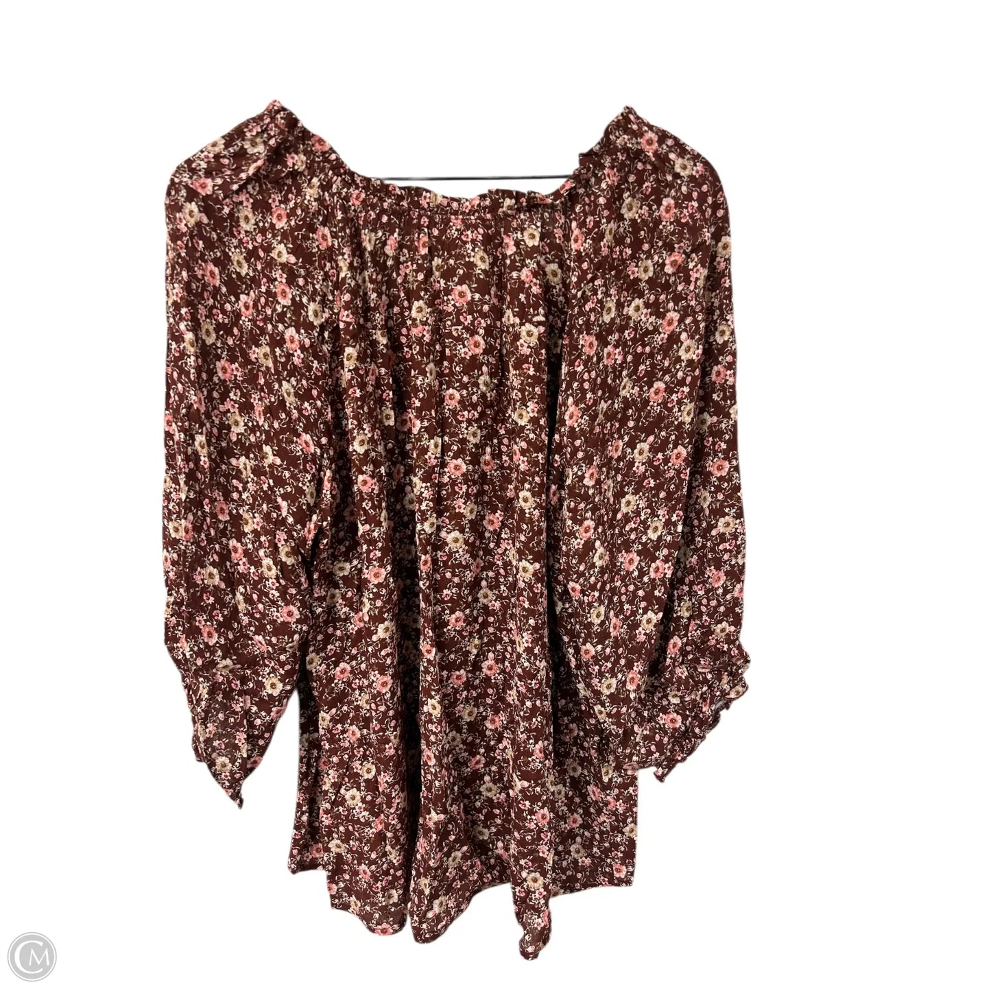 Top 3/4 Sleeve By Clothes Mentor In Floral Print, Size: Xl