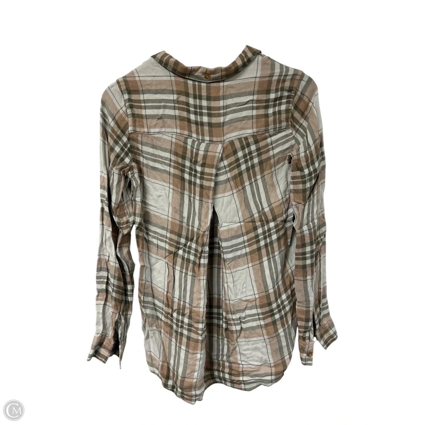 Blouse Long Sleeve By Thread And Supply In Brown & Green, Size: S