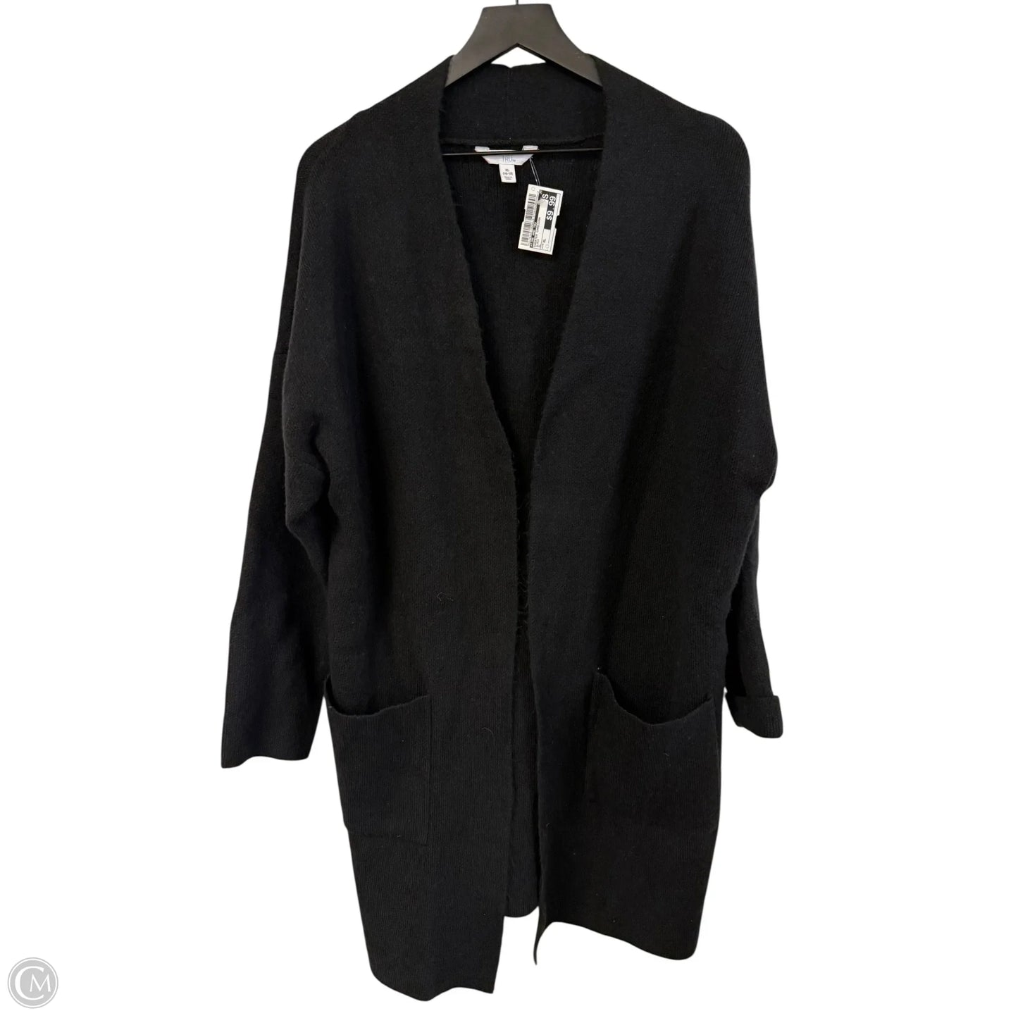 Sweater Cardigan By Time And Tru In Black, Size: Xl