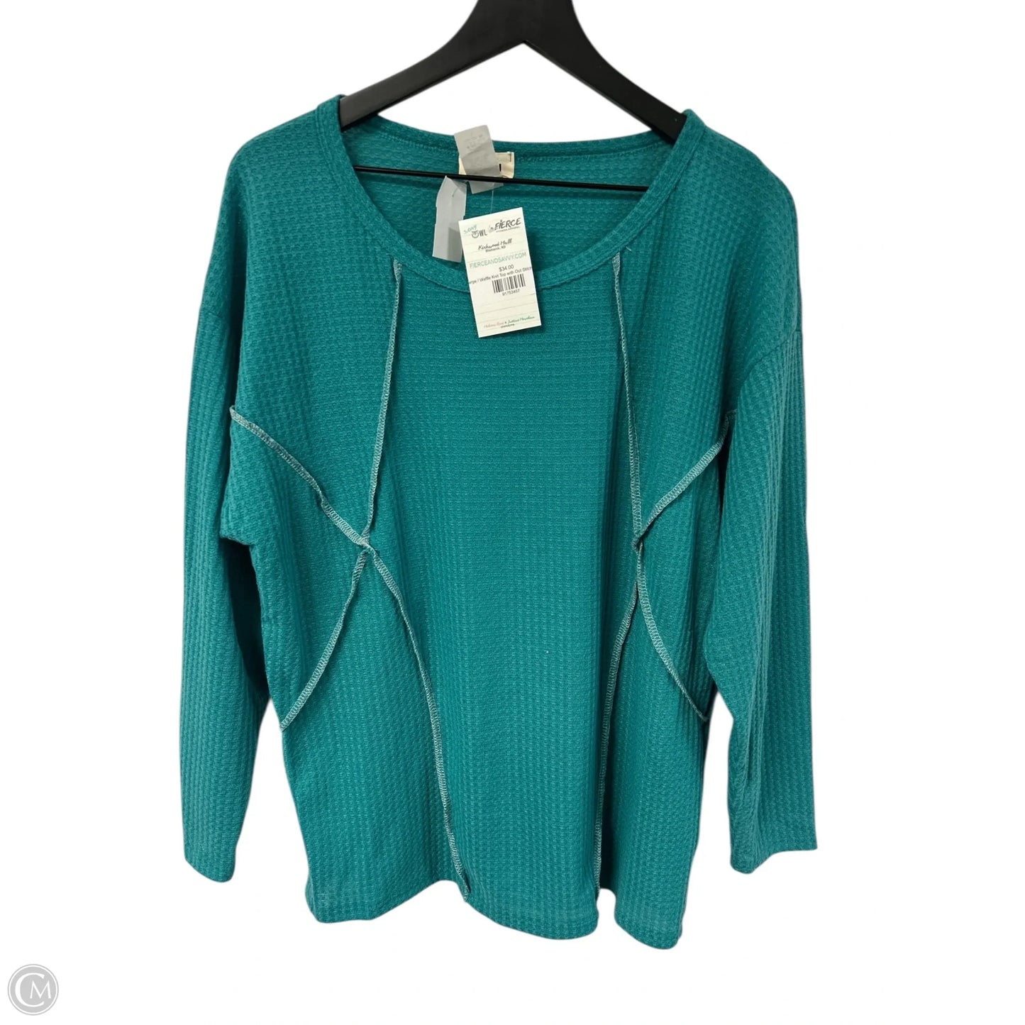 Top Long Sleeve By Bibi In Green, Size: L