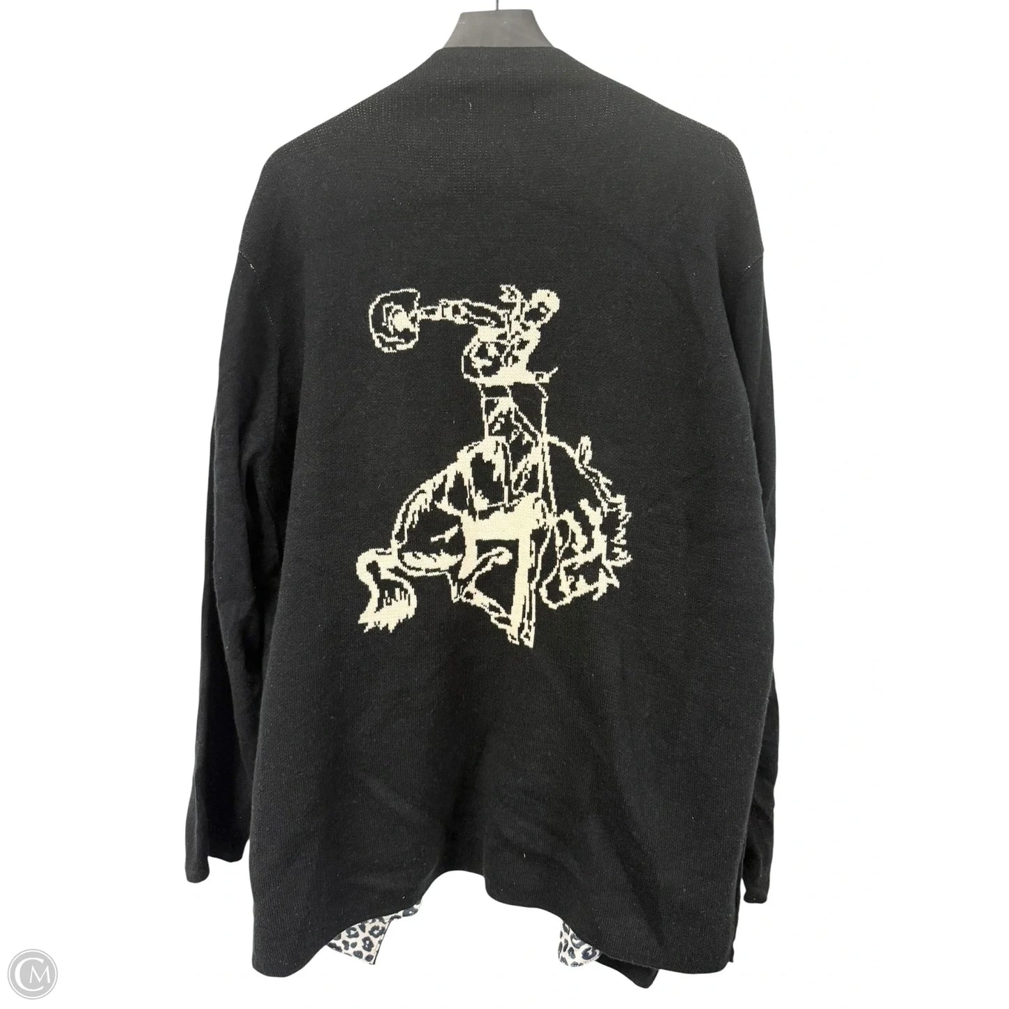 Sweater Cardigan By Crazy Train In Black & White, Size: 3x