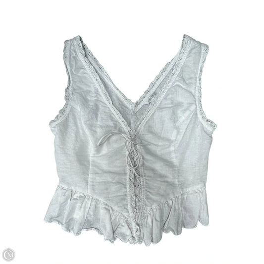 Top Sleeveless By Guess In White, Size: M