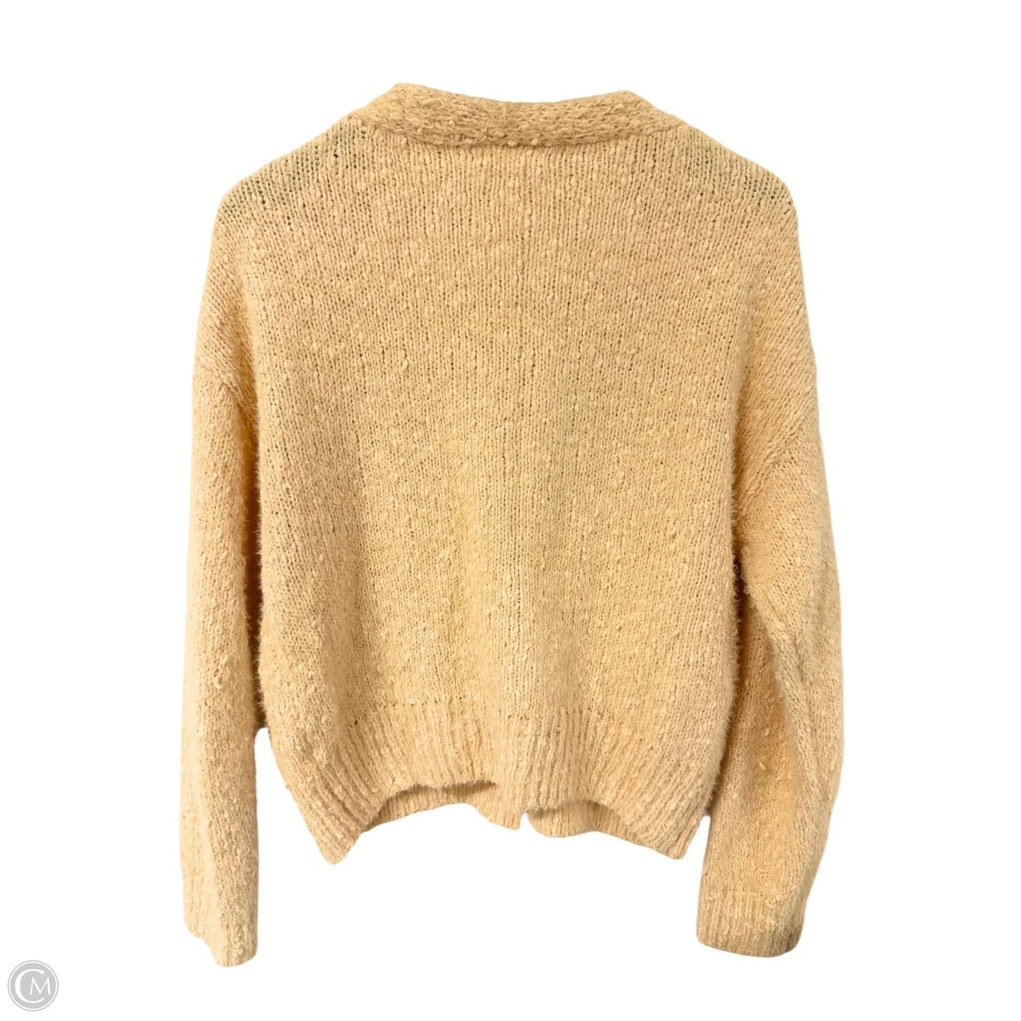 Sweater Cardigan By Blu Pepper In Yellow, Size: S