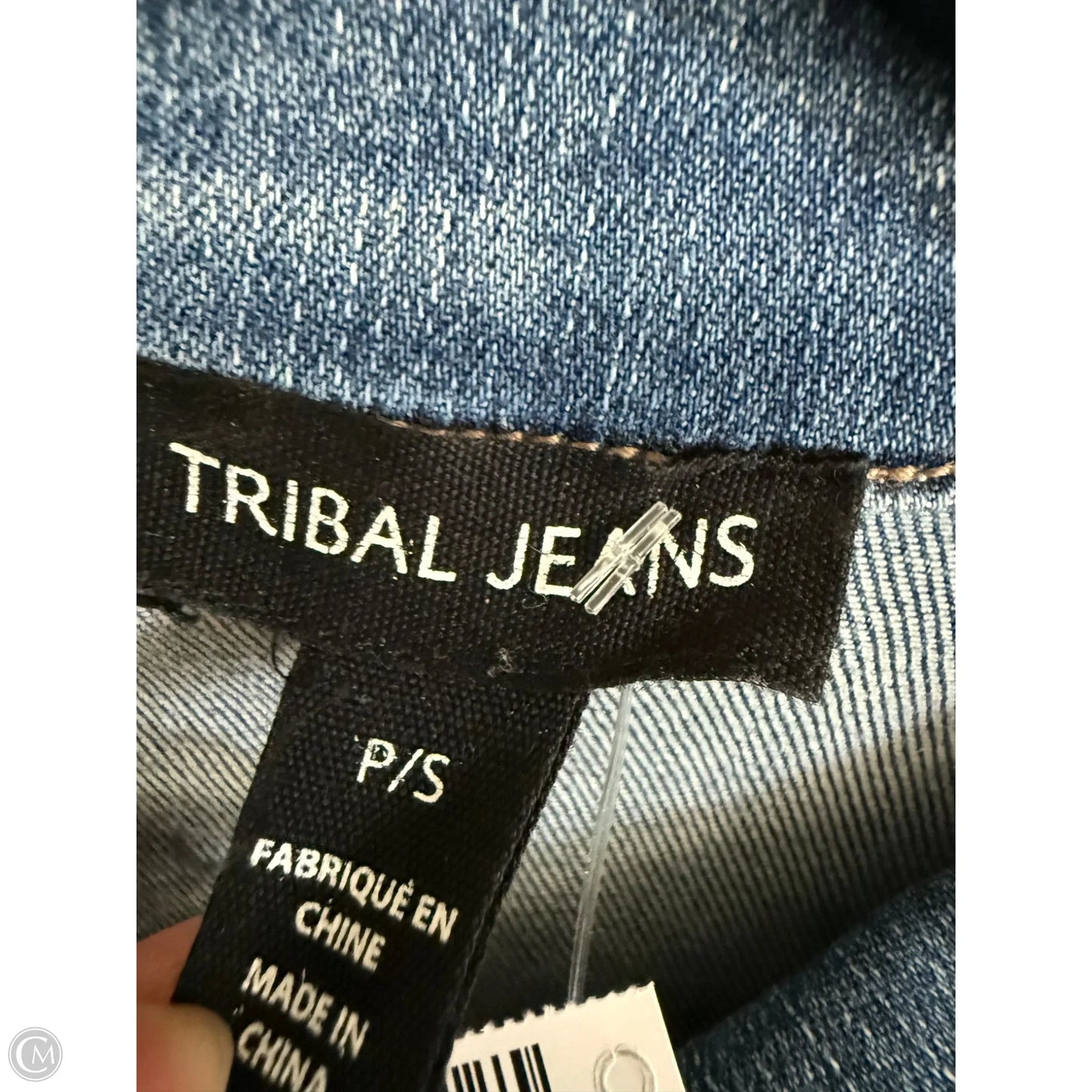 Jacket Denim By Tribal In Blue Denim, Size: S