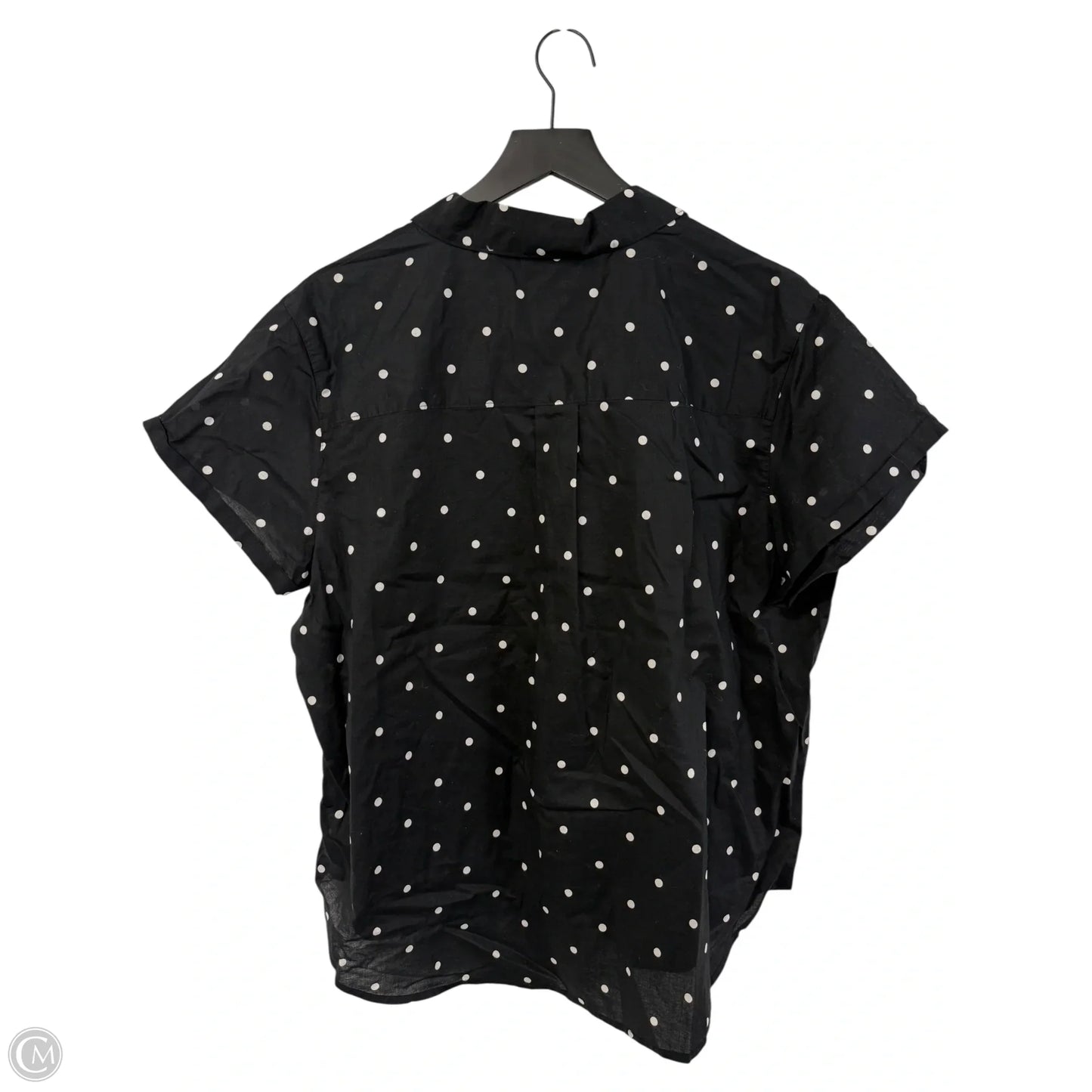 Blouse Short Sleeve By St Johns Bay In Black & White, Size: Xlp