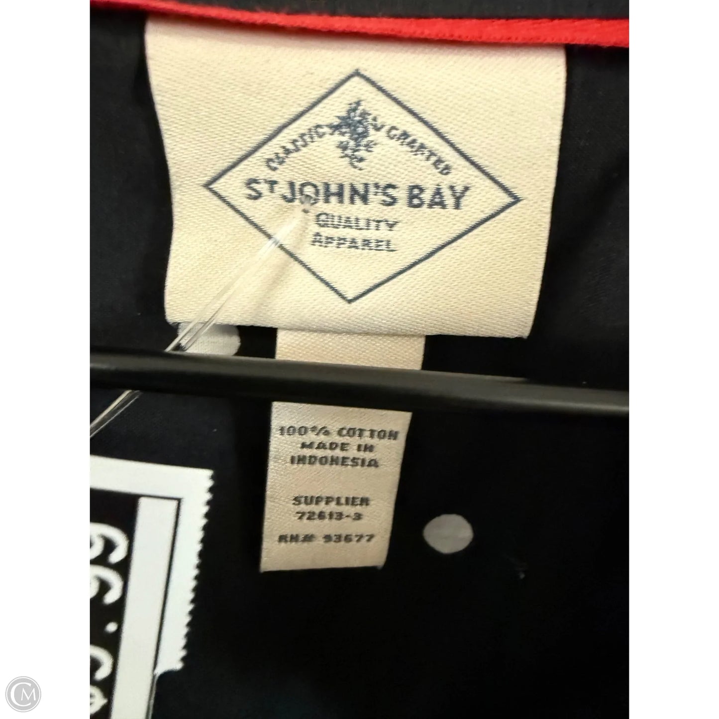 Blouse Short Sleeve By St Johns Bay In Black & White, Size: Xlp