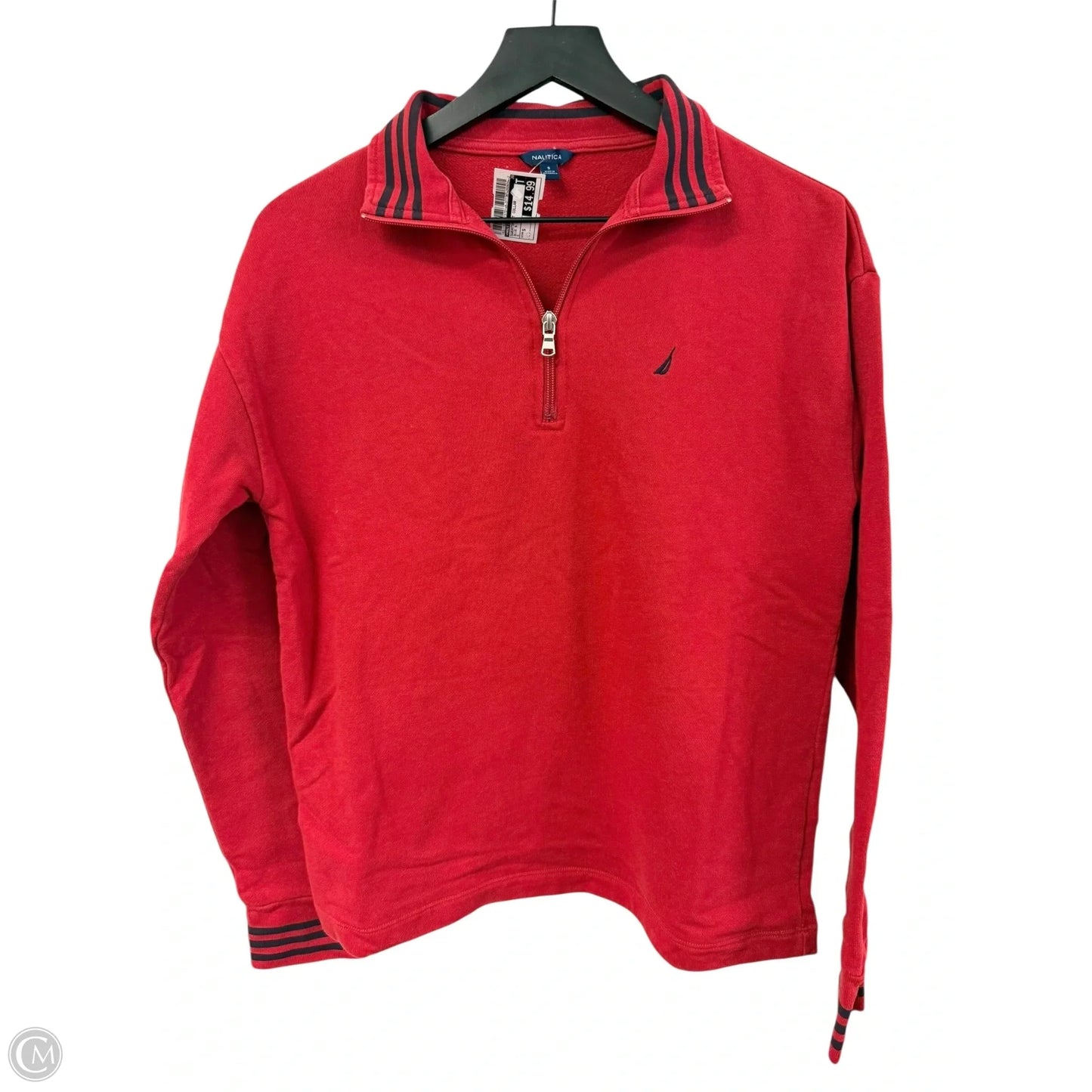 Sweatshirt Collar By Nautica In Blue & Red, Size: S