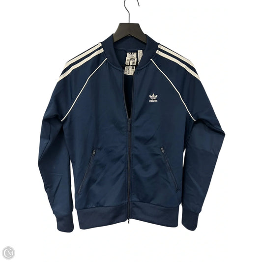 Athletic Jacket By Adidas In Navy, Size: S