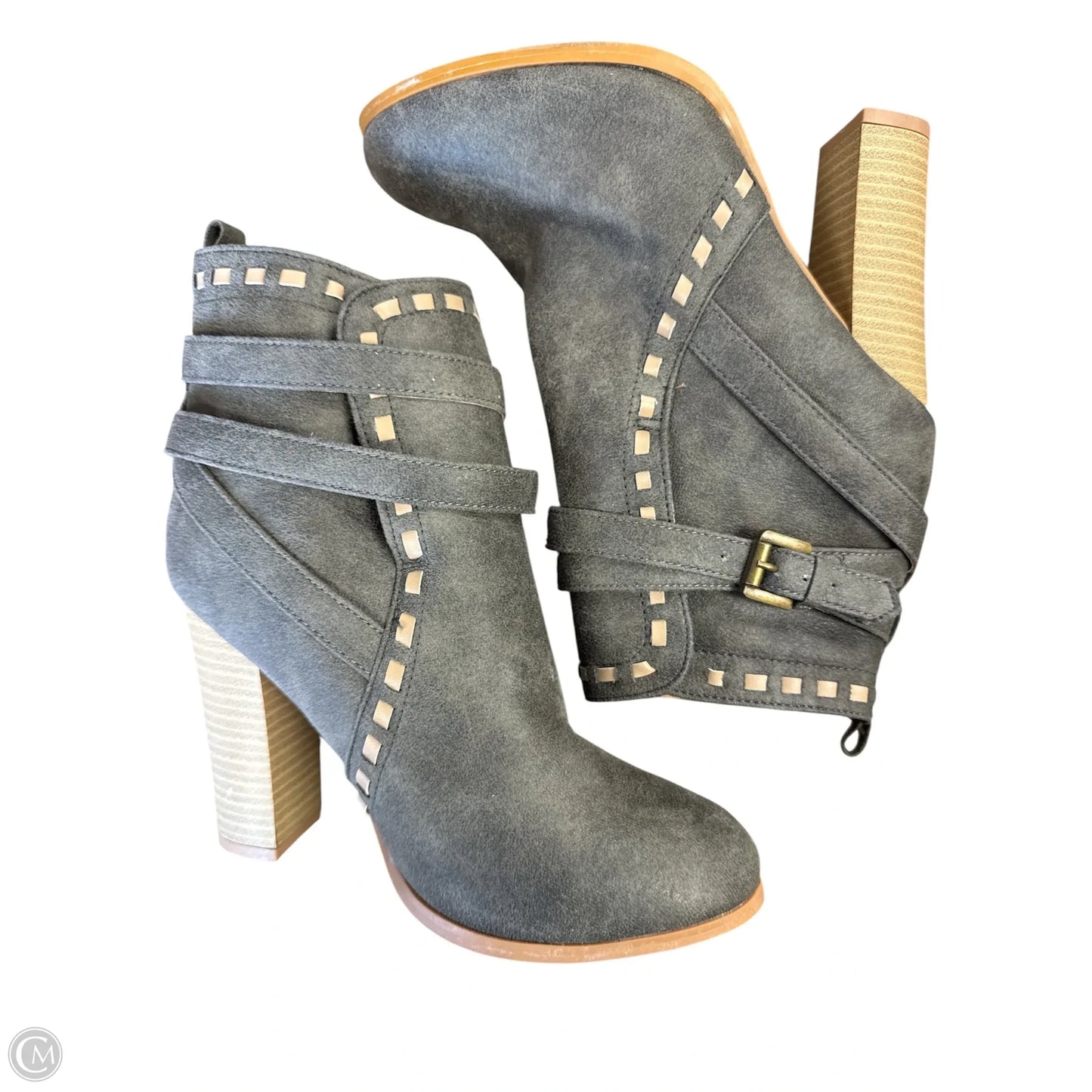 Boots Ankle Heels By Venus In Grey, Size: 8