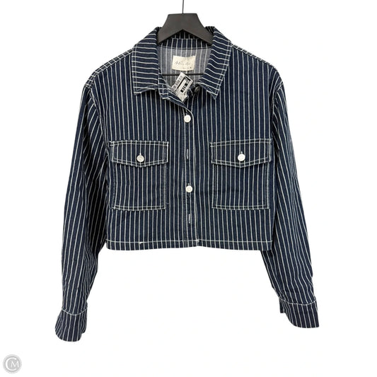 Jacket Denim By Active Usa In Blue & White, Size: M