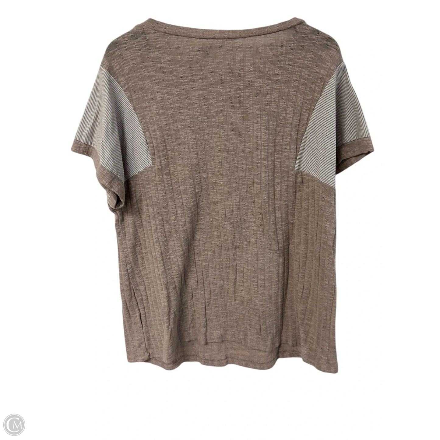 Top Short Sleeve By Bke In Beige, Size: L