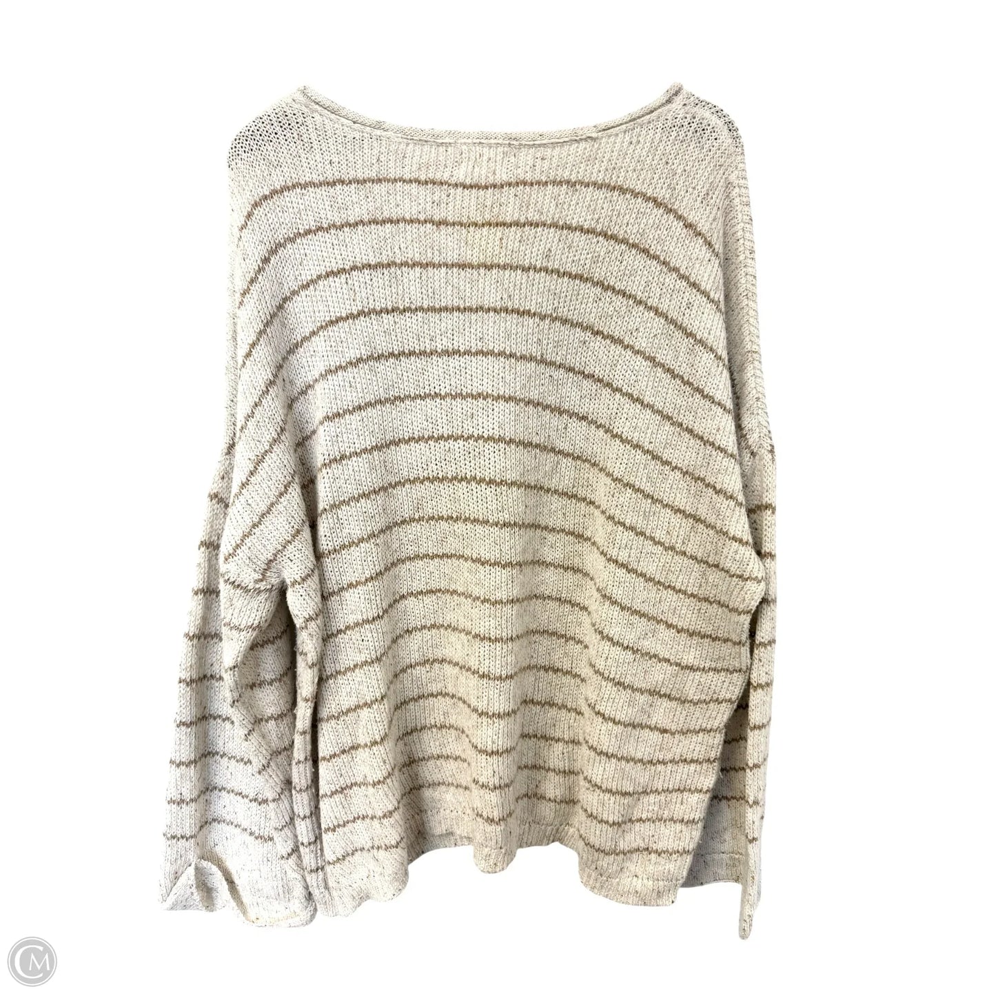Sweater By Blu Pepper In Cream & Tan, Size: 3x