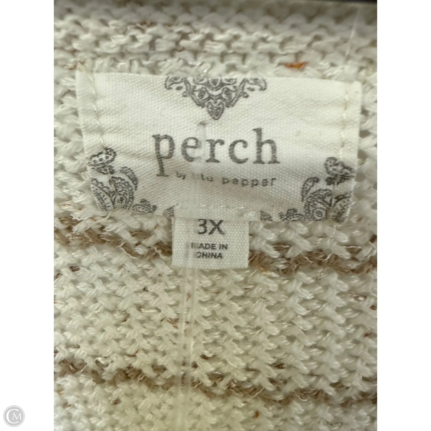 Sweater By Blu Pepper In Cream & Tan, Size: 3x