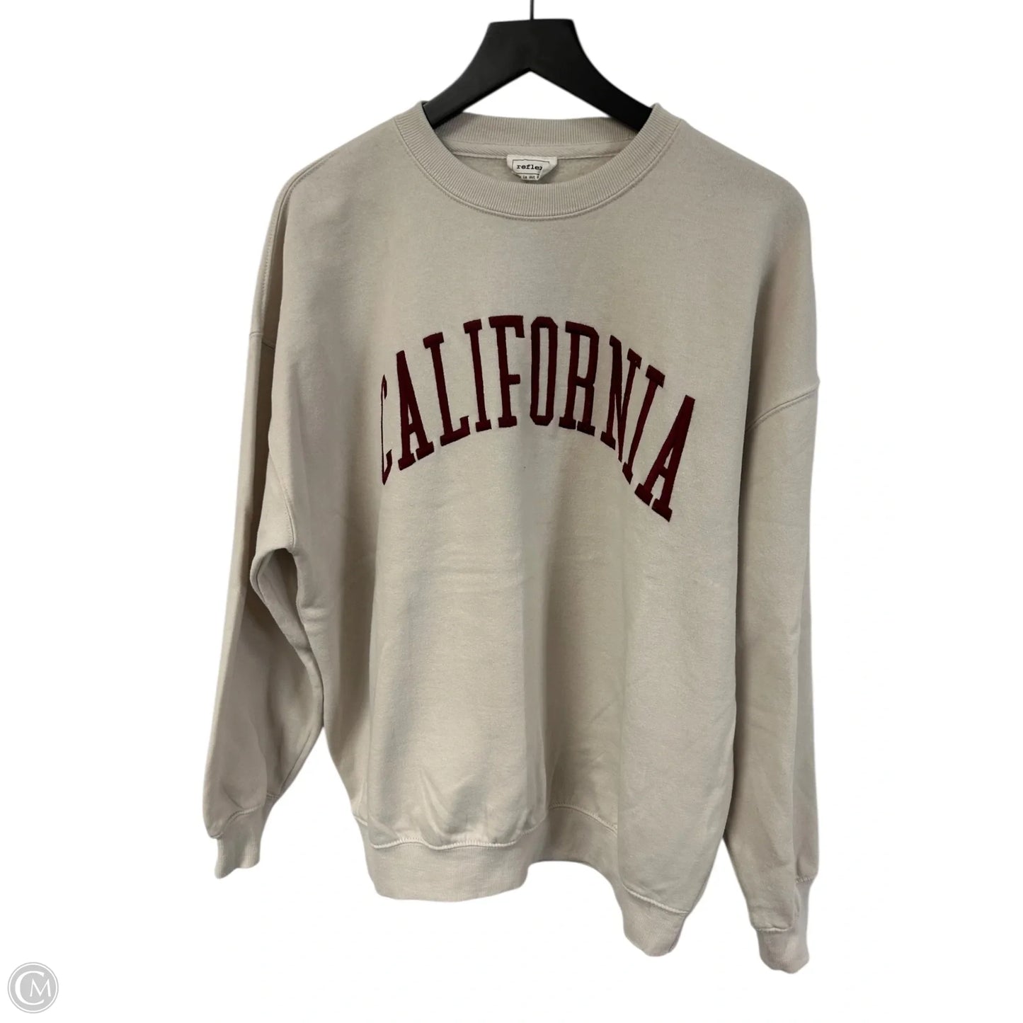 Sweatshirt Crewneck By Reflex In Cream, Size: L