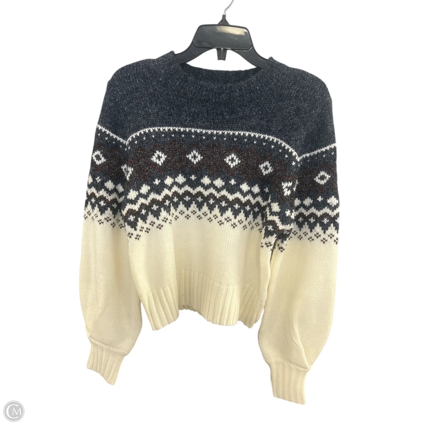 Sweater By Minkpink In Blue & Cream, Size: L