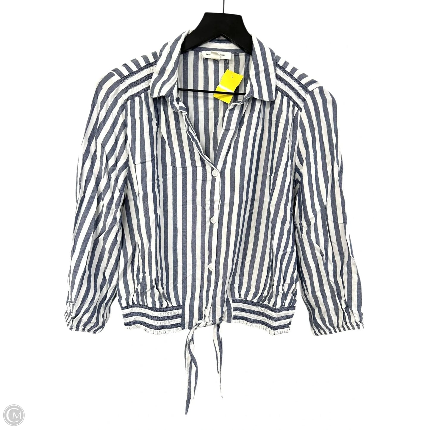 Top Long Sleeve By Beachlunchlounge In Blue & White, Size: S