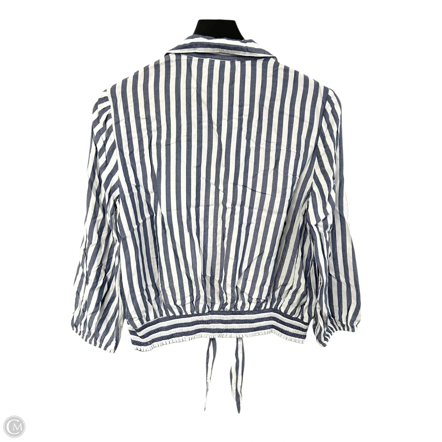 Top Long Sleeve By Beachlunchlounge In Blue & White, Size: S