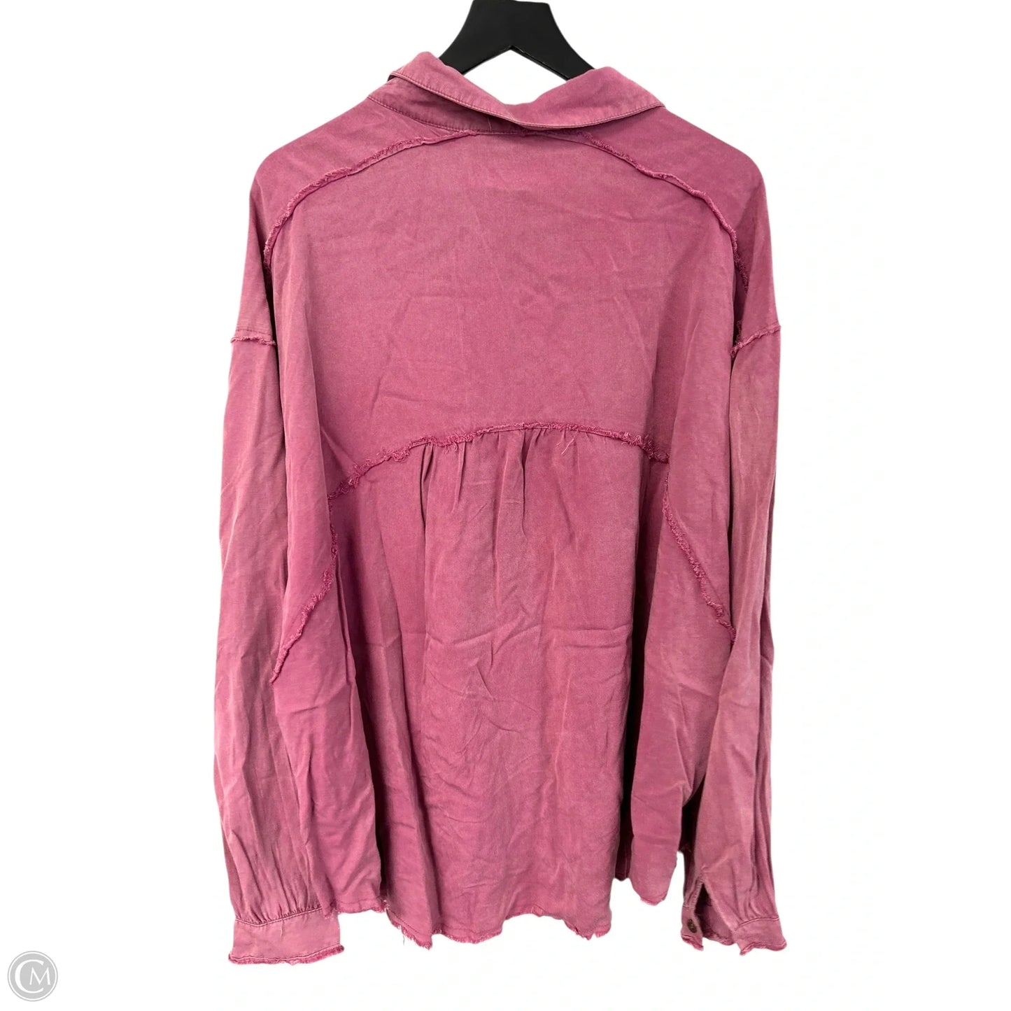 Blouse Long Sleeve By Pol In Pink, Size: L