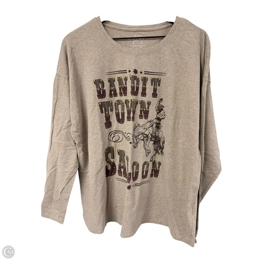 Top Long Sleeve By Ariat In Beige, Size: Xxl