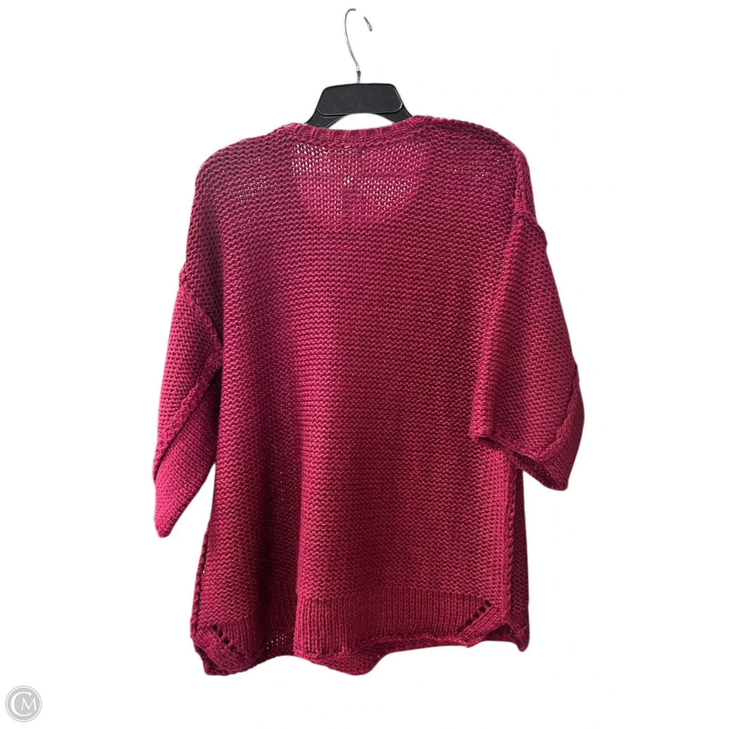Sweater Short Sleeve By Easel In Maroon, Size: S