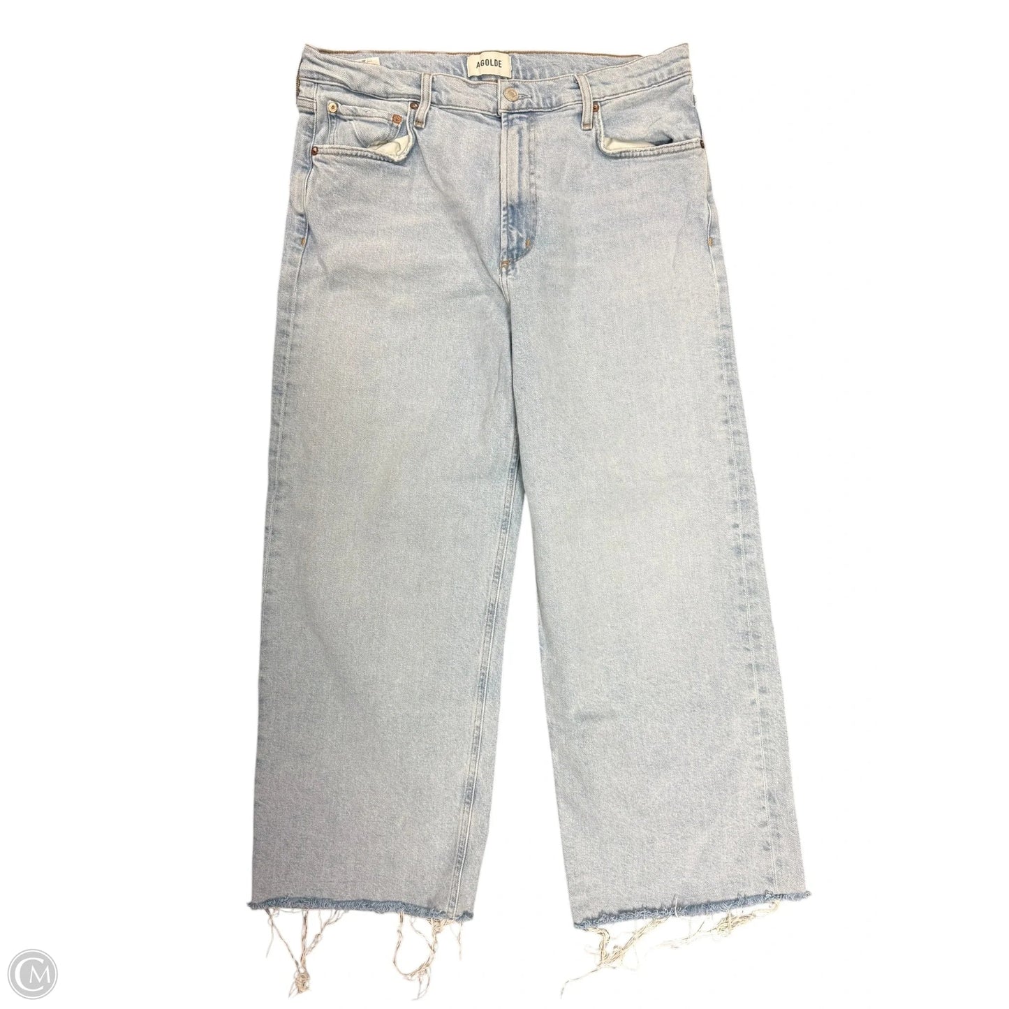 Jeans Wide Leg By Agolde In Blue Denim, Size: 14