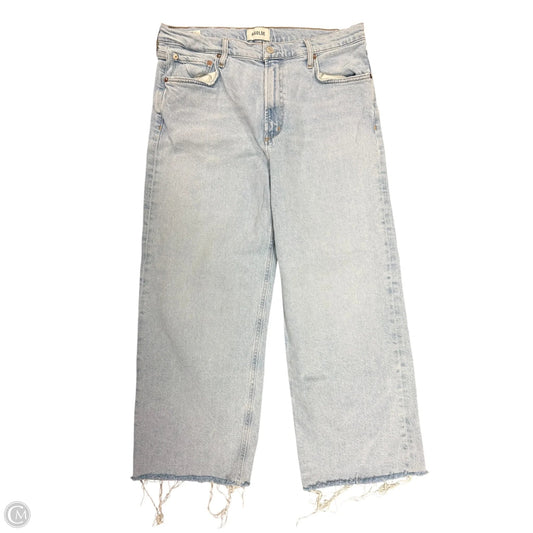 Jeans Wide Leg By Agolde In Blue Denim, Size: 14