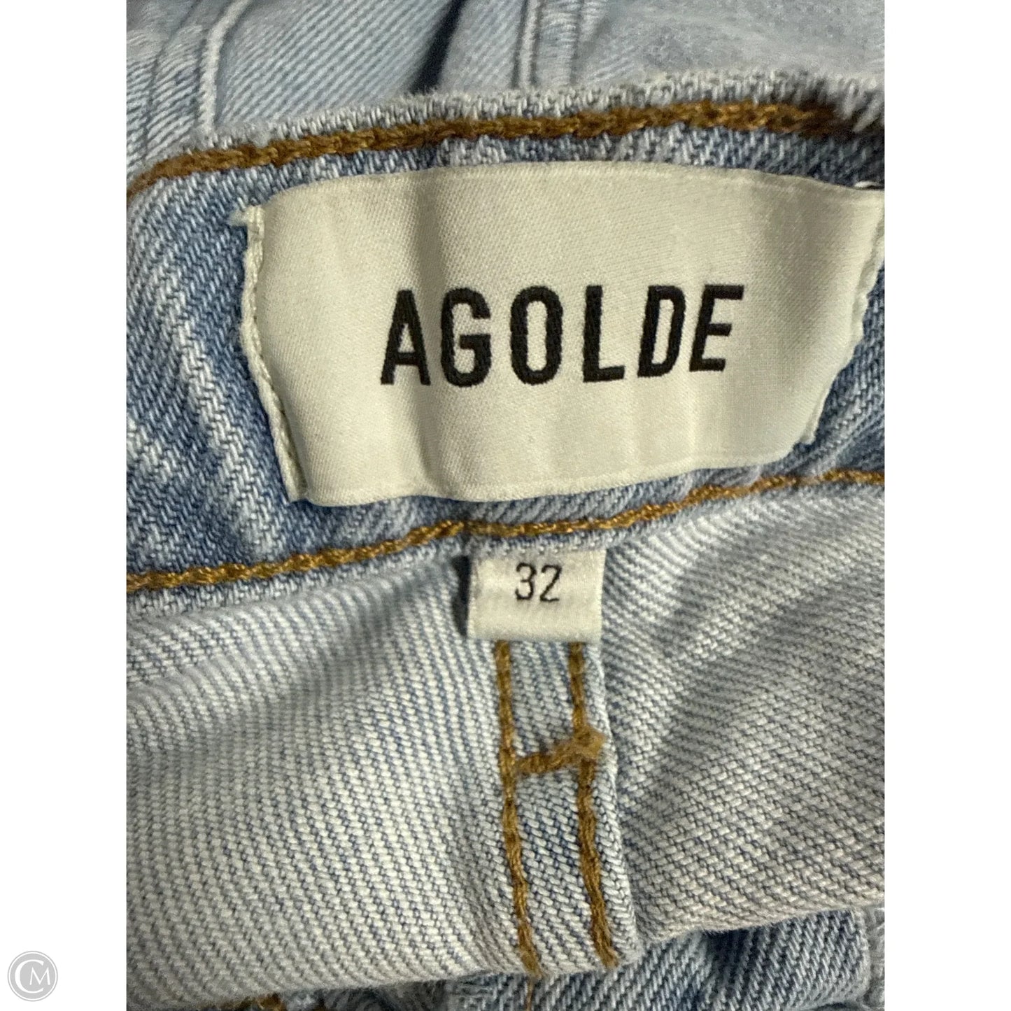 Jeans Wide Leg By Agolde In Blue Denim, Size: 14