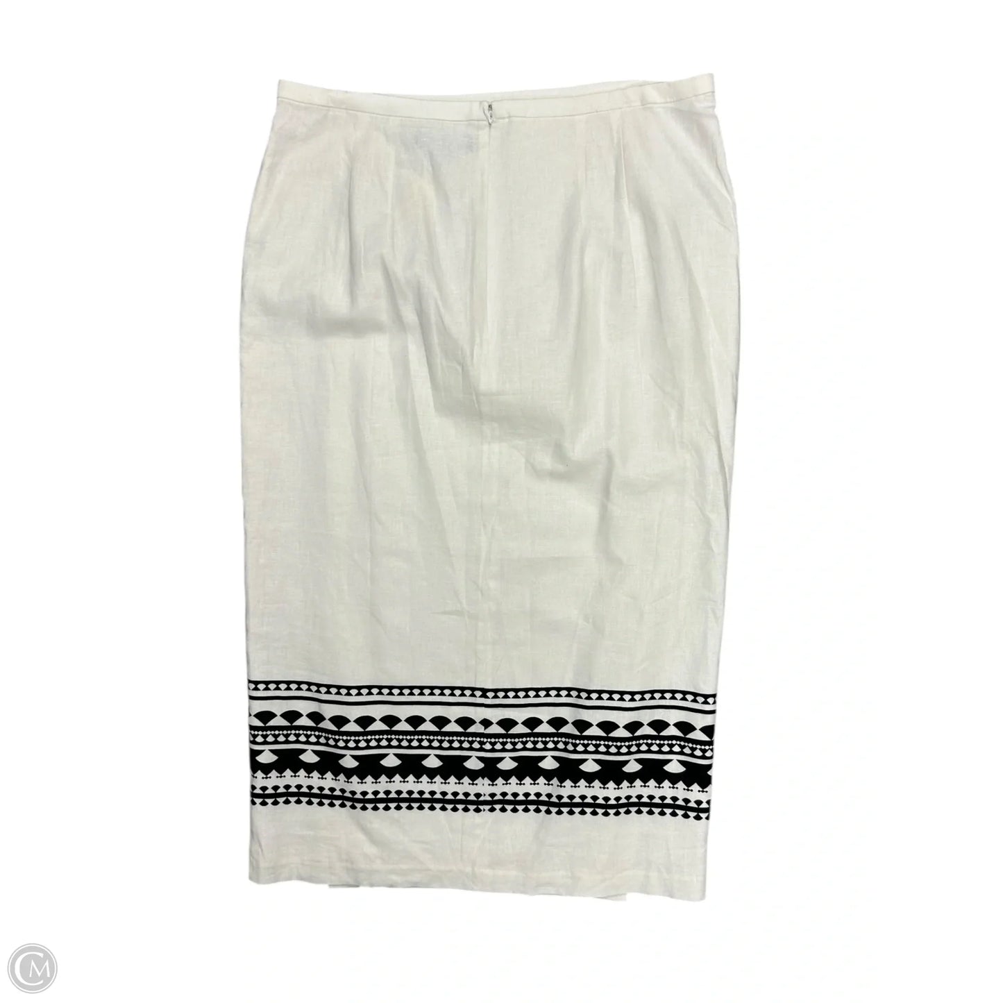 Skirt Midi By Ann Taylor In Black & Cream, Size: 10