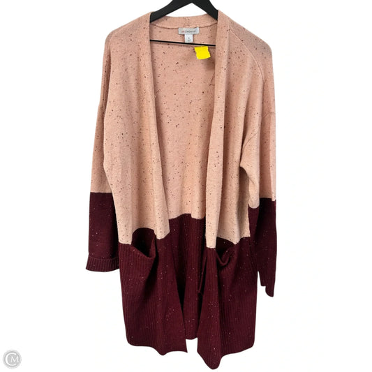 Sweater Cardigan By Liz Claiborne In Pink, Size: Xl