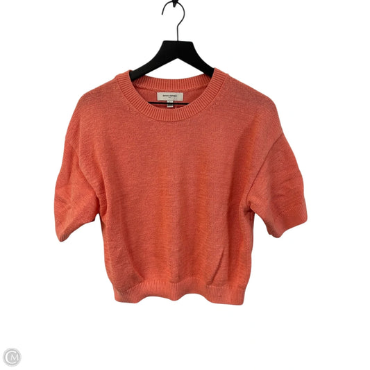 Sweater Short Sleeve By Banana Republic In Orange, Size: L