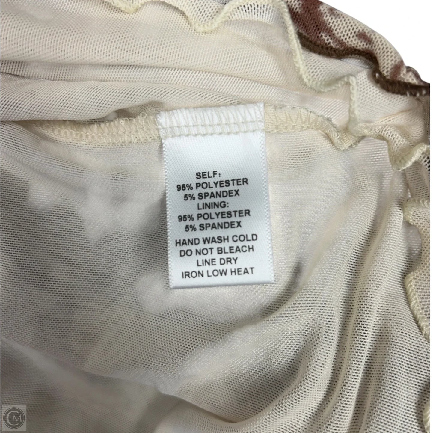Top Long Sleeve By Promesa In Brown & Cream, Size: S