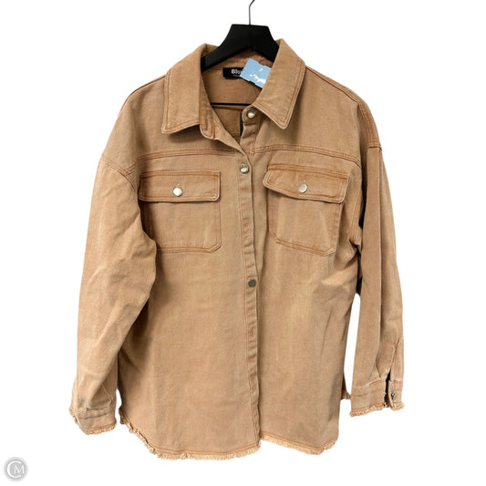 Jacket Denim By Blue B In Brown Denim, Size: L