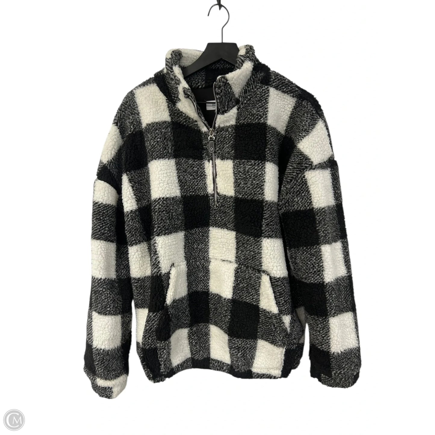 Sweatshirt Collar By Bluivy In Black & White, Size: M