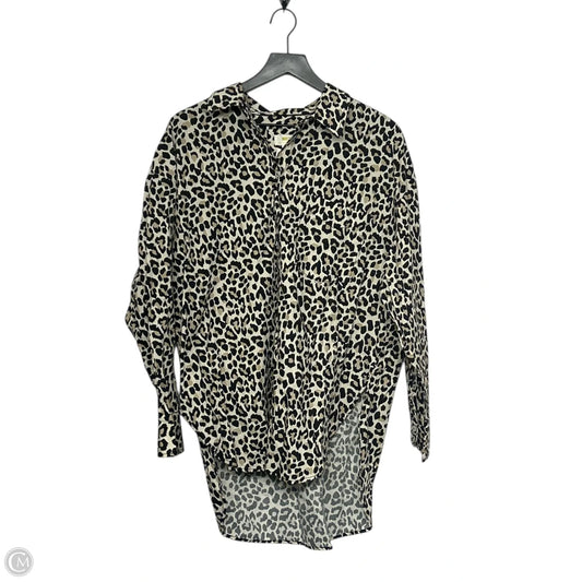 Blouse Long Sleeve By Maeve In Leopard Print, Size: L