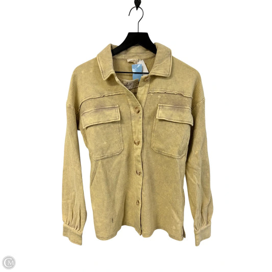 Jacket Shirt By Mystree In Yellow, Size: S