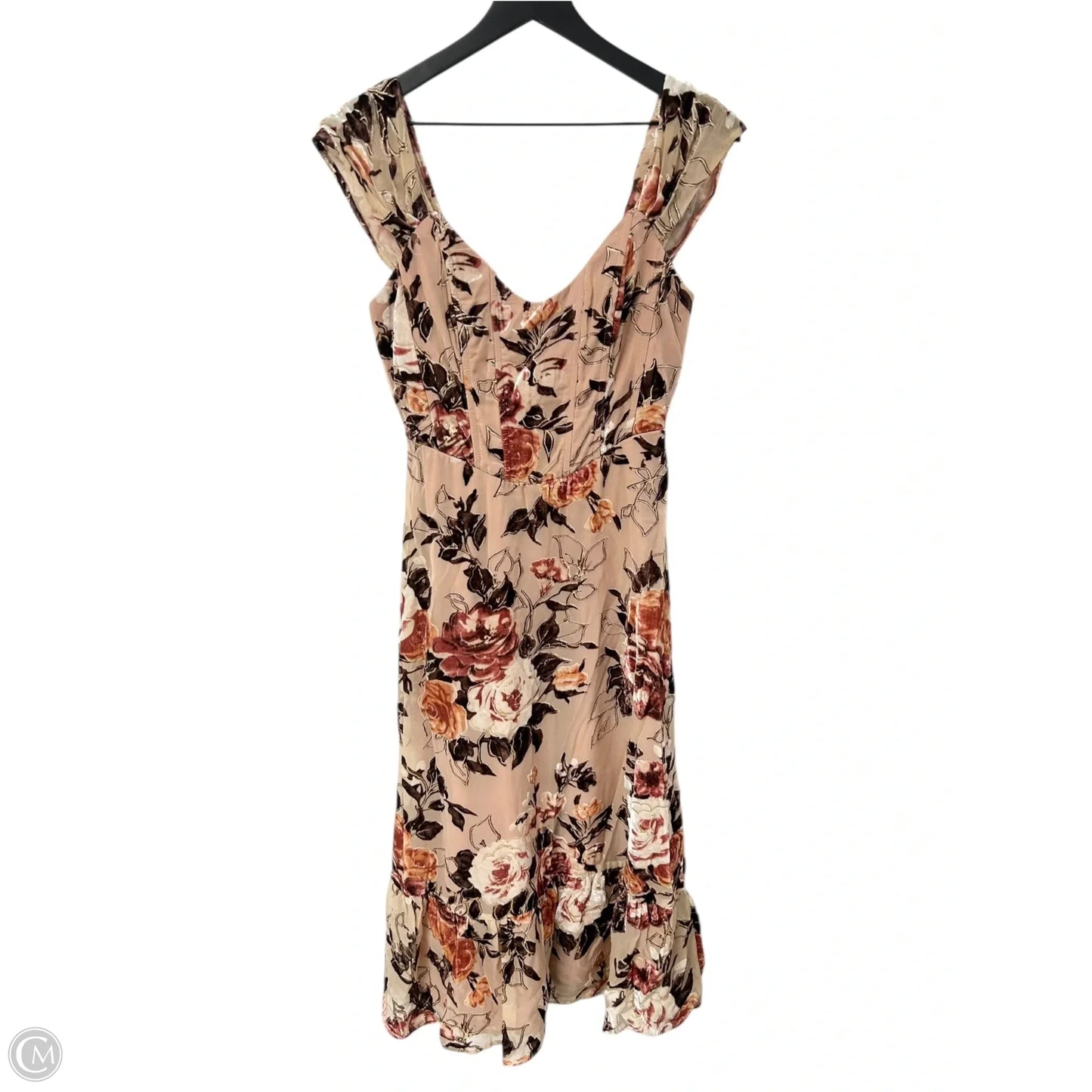 Dress Party Midi By Lulus In Floral Print, Size: M