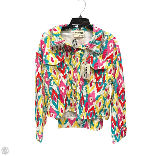 Jacket Shirt By Savanna Jane In Multi-colored, Size: S