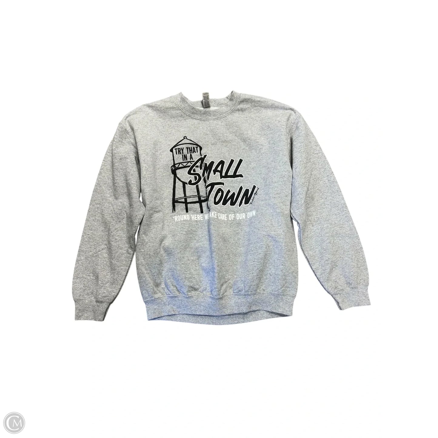 Sweatshirt Crewneck By Gildan In Grey, Size: M