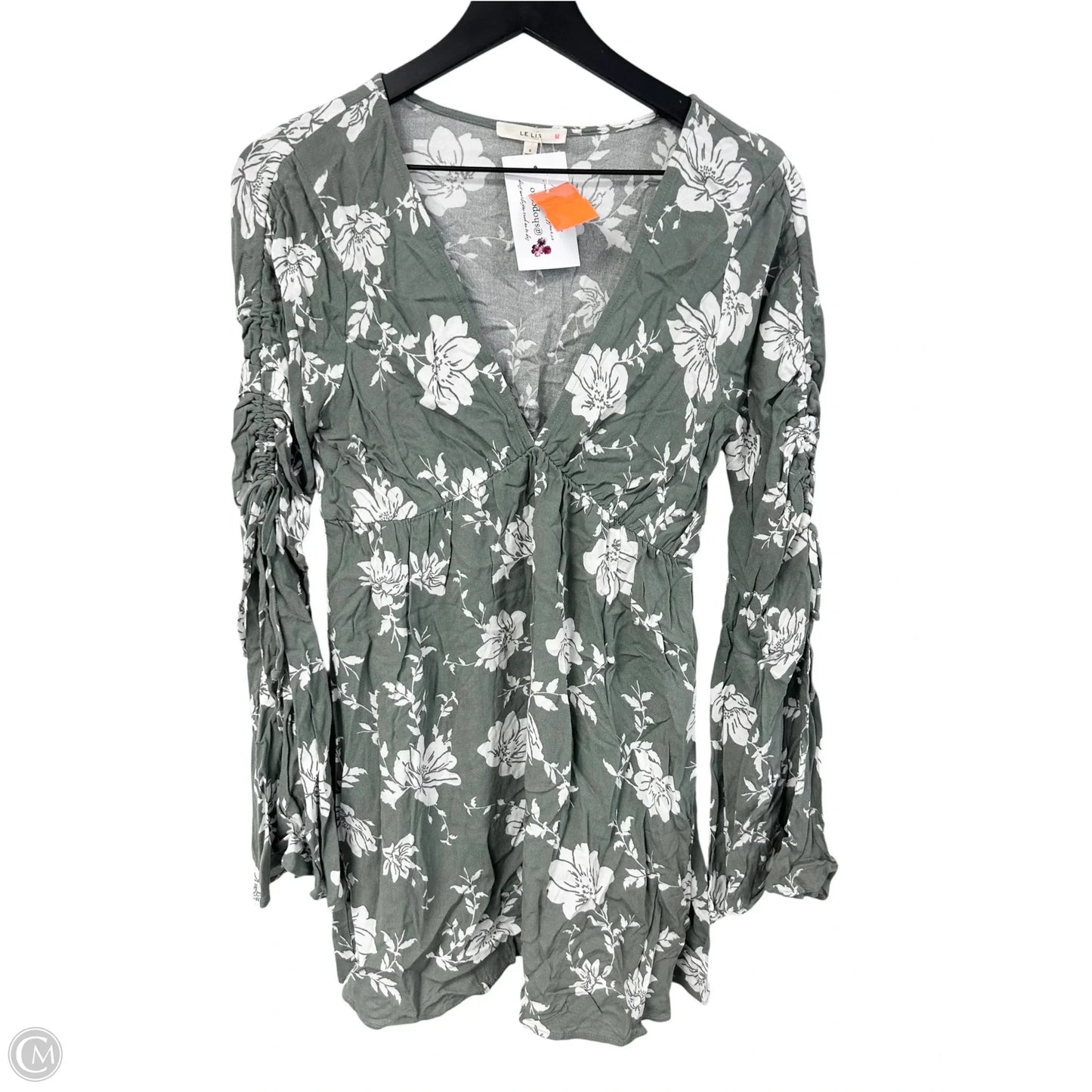 Dress Casual Short By Le Lis In Green & White, Size: S
