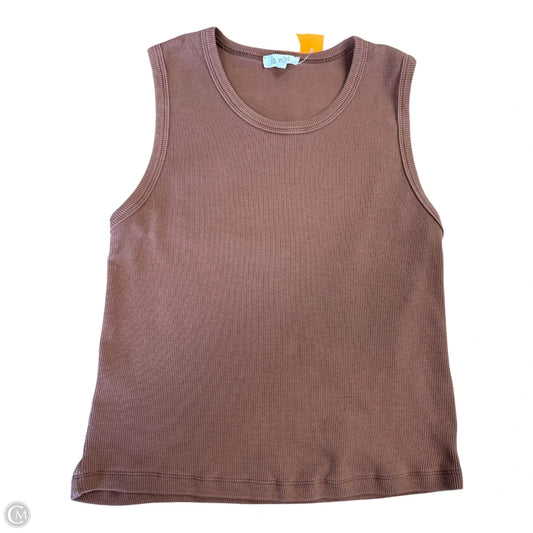 Top Short Sleeve Basic By La Miel In Brown, Size: L