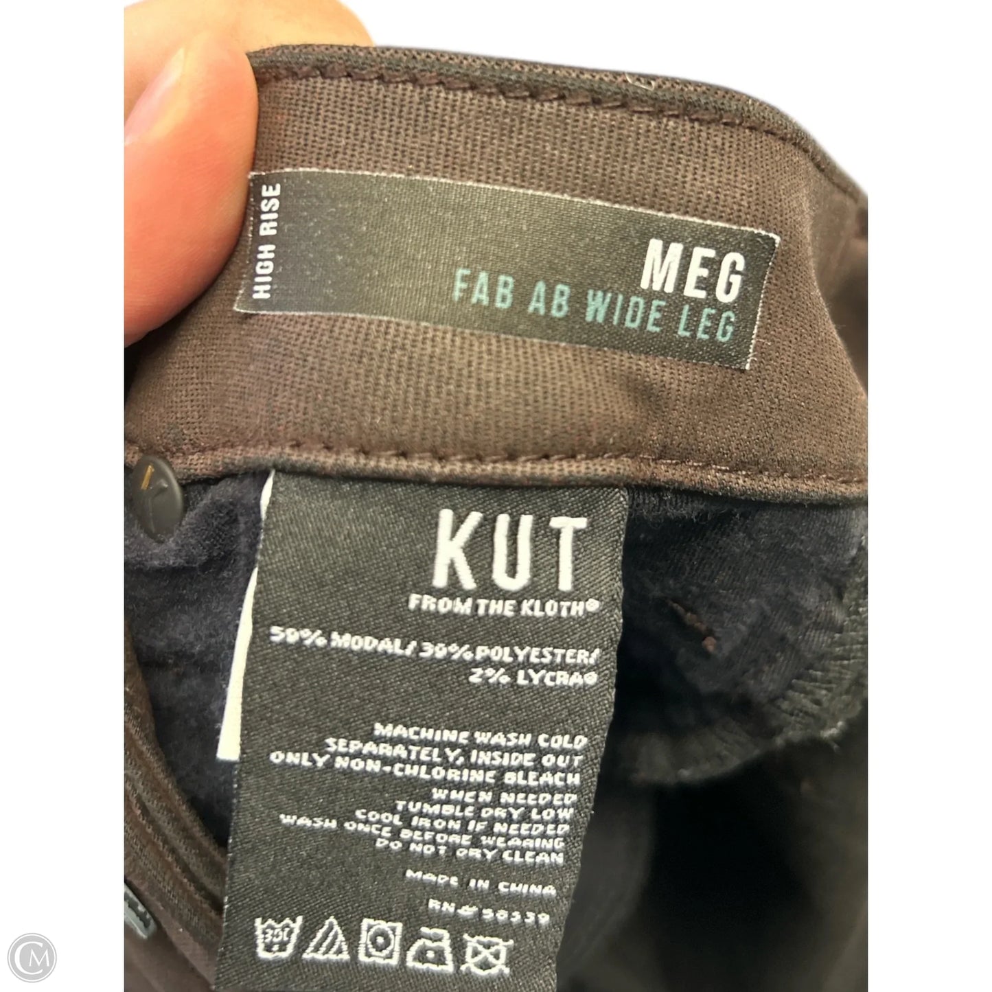 Jeans Wide Leg By Kut In Brown Denim, Size: 0