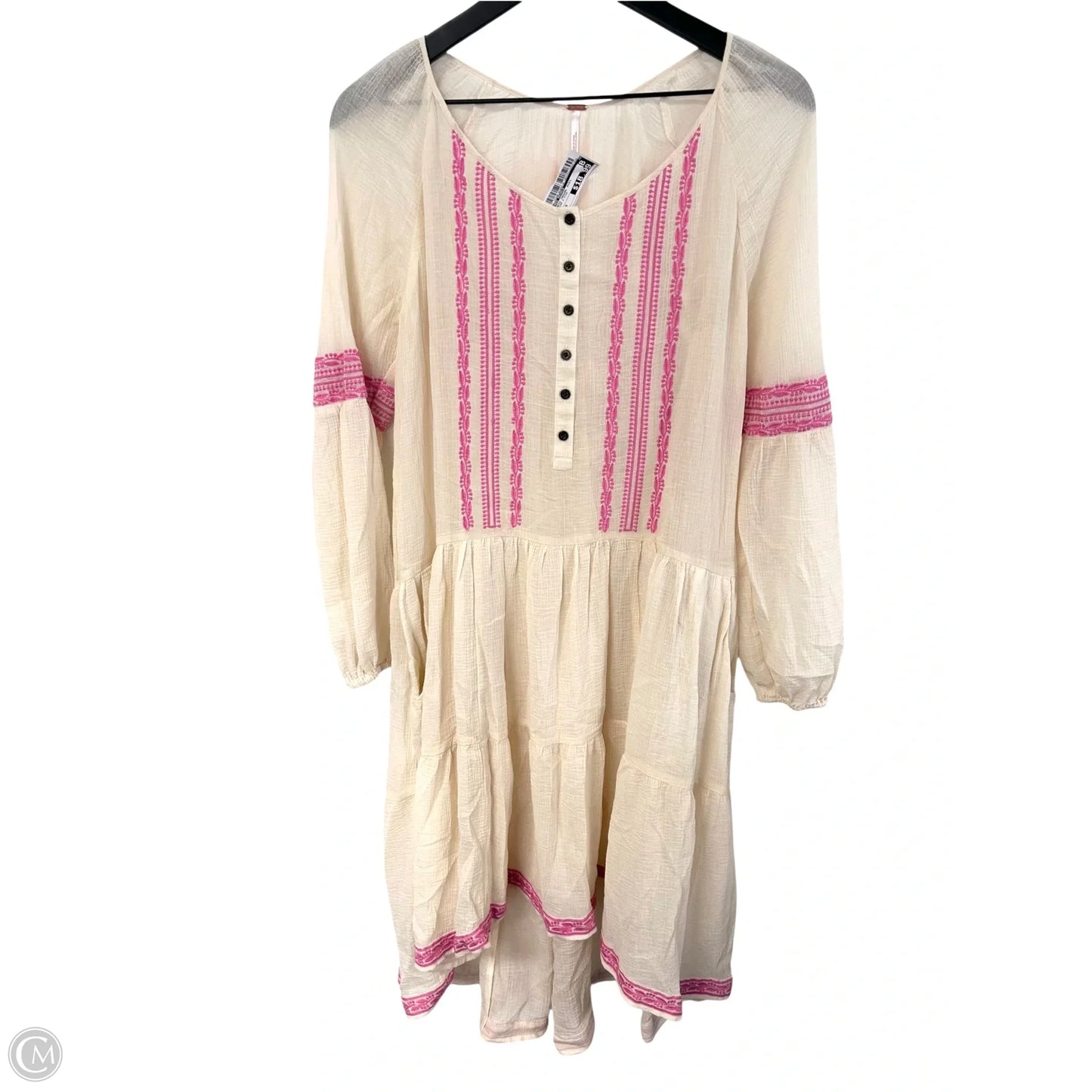 Dress Casual Midi By Free People In Cream & Pink, Size: S