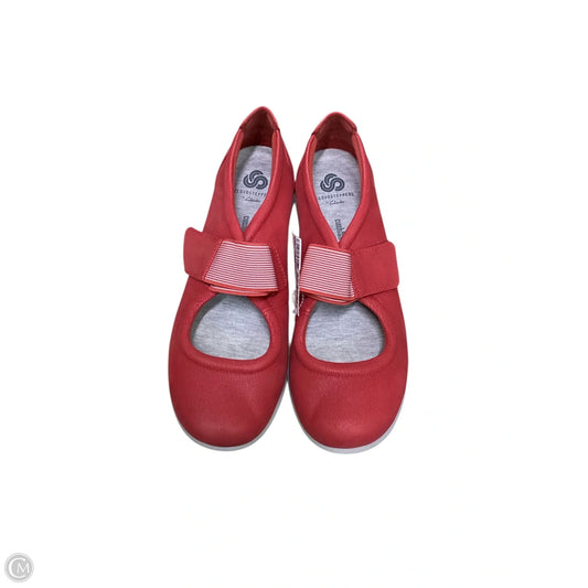 Shoes Flats By Clarks In Red, Size: 9.5